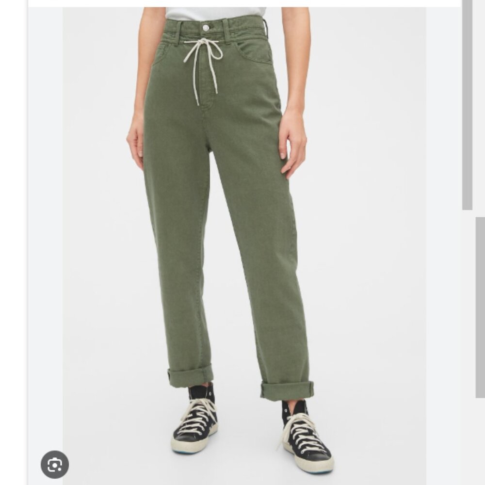 GAP Boyfriend Jean, Green, Size 12/31, Drawstring
